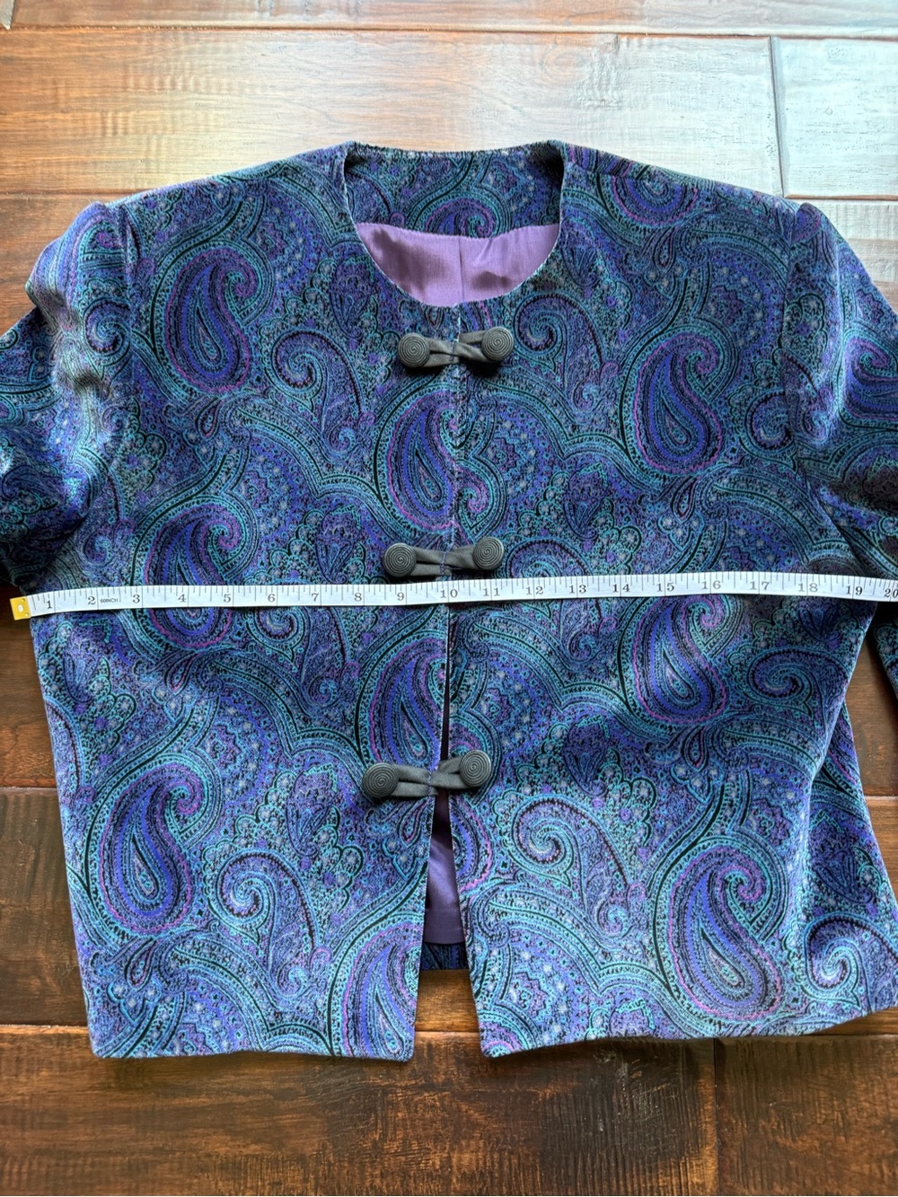 Boho Velvet Paisley Cropped Jacket Vintage Brettons Collection Festival Tapestry - Picture 9 of 10